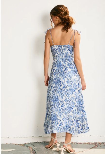 Au Revoir Empire Sweetheart Tiered Midi Dress